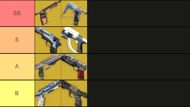 Tier list for Exotic Sidearm for Destiny 2 PvE (Image via Tiermaker)
